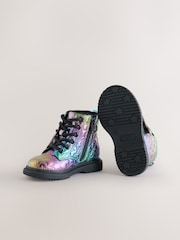 Multi Rainbow Wide Fit (G) Lace Up Ankle Boots - Image 3 of 6