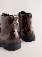 Bronze Shimmer Wide Fit (G) Lace Up Ankle Boots - Image 5 of 5