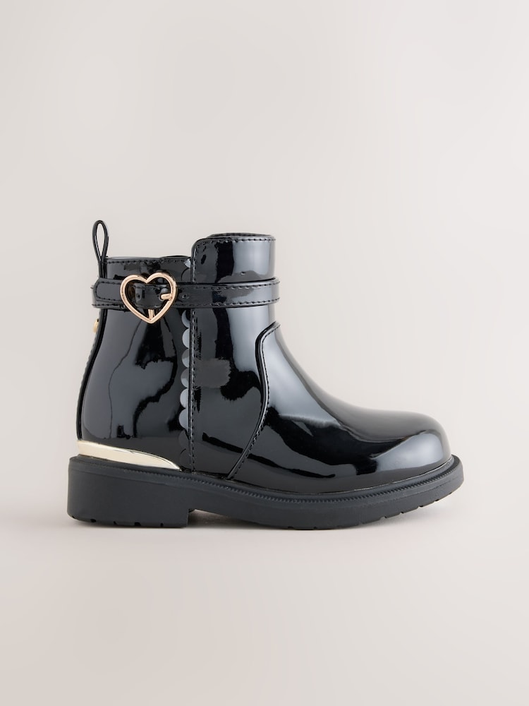 Black Patent Ankle Boots - Image 2 of 5 Black Patent Ankle Boots - Image 2 of 5