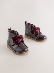 Burgundy Red Bow Detail Ankle Boots - Image 1 of 6