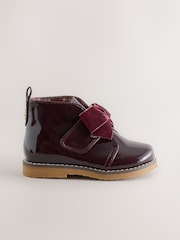 Burgundy Red Bow Detail Ankle Boots - Image 2 of 6