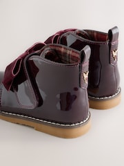 Burgundy Red Bow Detail Ankle Boots - Image 4 of 6
