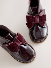 Burgundy Red Bow Detail Ankle Boots - Image 5 of 6