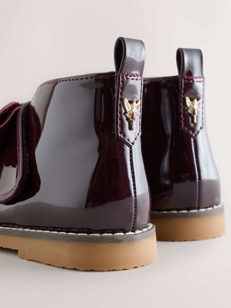 Burgundy Red Bow Detail Ankle Boots - Image 6 of 6