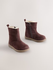 巧克力棕色 - Suede Tall Boots - 6的图像1｝