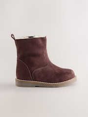 巧克力棕色 - Suede Tall Boots - 6的图像2｝