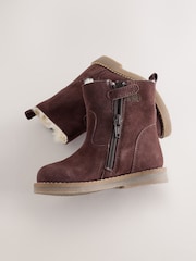 巧克力棕色 - Suede Tall Boots - 6的图像5｝