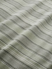 Appletree Green Yarn Dyed Wide Stripe Woven Duvet Cover Set - Image 3 of 3