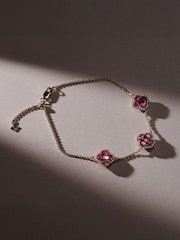 The Diamond Store Red Alegria 3 Clover Lab Emerald Bracelet 2.25ct in 18k Gold Vermeil - Image 3 of 8