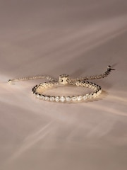 The Diamond Store White Adjustable Lab Diamond Rubover Tennis Bracelet 1.00ct in 18K Gold Vermeil - Image 4 of 6