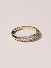 The Diamond Store White Lab Diamond Micro Pave Half Eternity Ring 0.50ct in 18k Gold Vermeil - Image 6 of 8