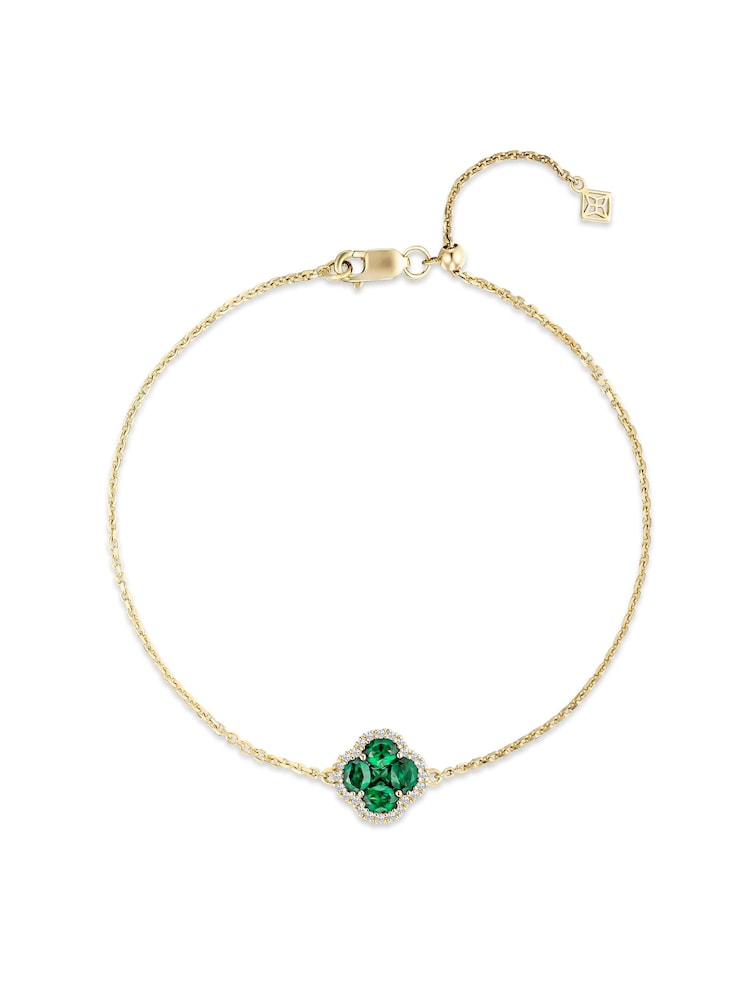 The Diamond Store Green Alegria Lab Emerald Bracelet 0.75ct in 18k Gold Vermeil - Image 1 of 6