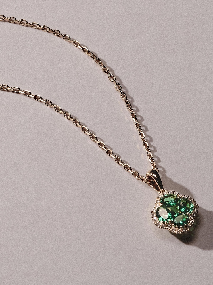The Diamond Store Green Alegria Lab Emerald Pendant 0.75ct in 18k Gold Vermeil - Image 1 of 7
