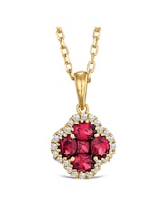 The Diamond Store Red Alegria Lab Emerald Pendant 0.75ct in 18k Gold Vermeil - Image 1 of 6