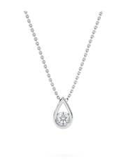The Diamond Store White Teardrop Solitaire 0.25ct H/SI Round Cut Lab Grown Pendant Necklace in Sterling Silver - Image 1 of 4