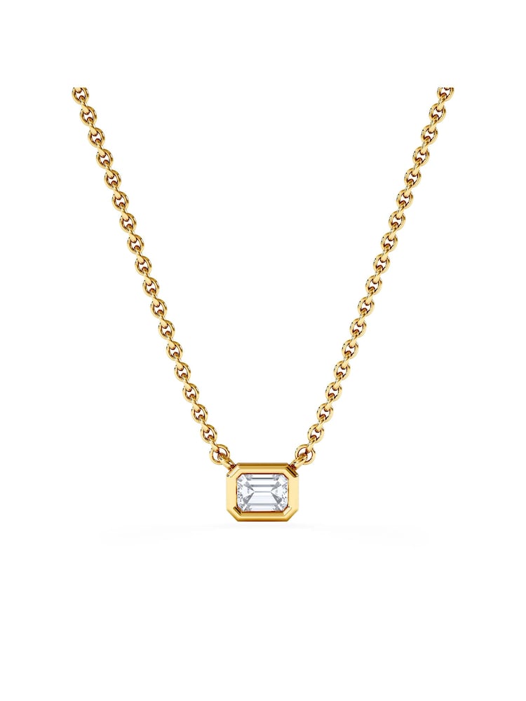 The Diamond Store White Horizon Emerald Cut Lab Diamond Solitaire Necklace 0.25ct H/SI in 18k Gold Vermeil - Image 1 of 8 The Diamond Store White Horizon Emerald Cut Lab Diamond Solitaire Necklace 0.25ct H/SI in 18k Gold Vermeil - Image 1 of 8