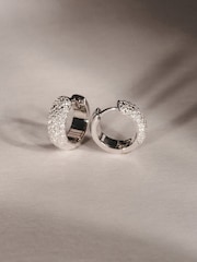 The Diamond Store White Micro Pave Huggies Lab Diamond 0.55ct in 925 Silver Tone Earrings - Image 7 of 8