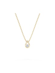 The Diamond Store 18K Gold Vermeil Teardrop 0.10ct Round Cut Lab Grown Solitaire Pendant Necklace - Image 1 of 6