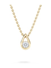 The Diamond Store 18K Gold Vermeil Teardrop 0.10ct Round Cut Lab Grown Solitaire Pendant Necklace - Image 2 of 6