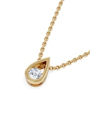 The Diamond Store 18K Gold Vermeil Teardrop 0.10ct Round Cut Lab Grown Solitaire Pendant Necklace - Image 3 of 6
