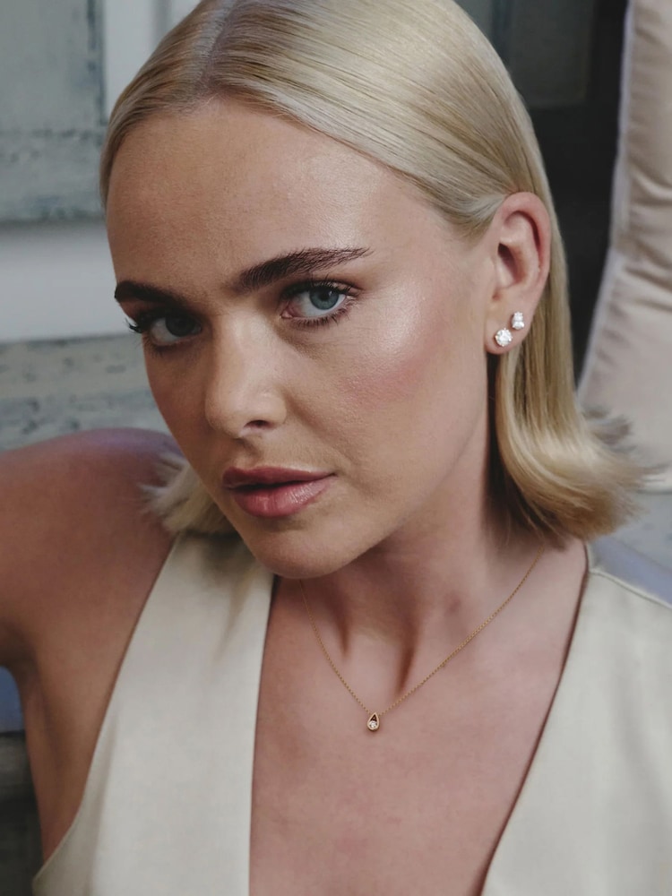 The Diamond Store 18K Gold Vermeil Teardrop 0.10ct Round Cut Lab Grown Solitaire Pendant Necklace - Image 6 of 6