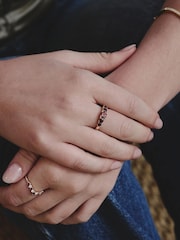 The Diamond Store Red Yellow Garnet and Lab Diamond Wishbone Ring in 9K Yellow Gold - Image 5 of 6
