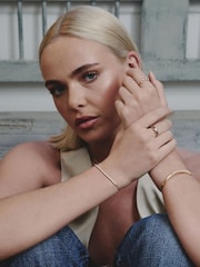 The Diamond Store Red Yellow Garnet and Lab Diamond Wishbone Ring in 9K Yellow Gold - Image 6 of 6