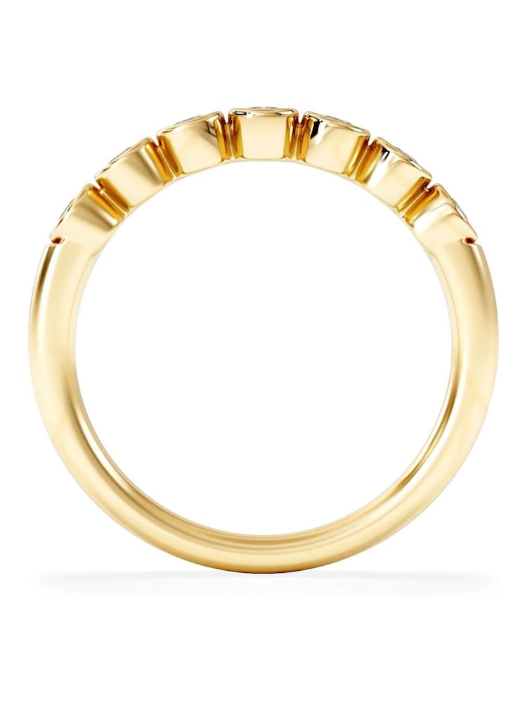 The Diamond Store White Orbit Half Band 0.30ct F/VS Round Cut Rubover Eternity Ring in 18K Gold Vemeil - Image 2 of 5 The Diamond Store White Orbit Half Band 0.30ct F/VS Round Cut Rubover Eternity Ring in 18K Gold Vemeil - Image 2 of 5