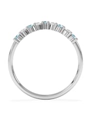 The Diamond Store Blue Topaz and Lab Diamond Wishbone Ring in 9K White Gold - Image 2 of 5