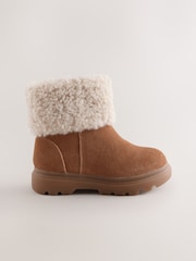 Tan Brown - Borg Trim Boots - Larawan 2 ng 5