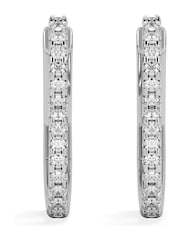 The Diamond Store White Lab Diamond Heart Hoop Earrings 0.22ct in 925 Silver - Image 1 of 5