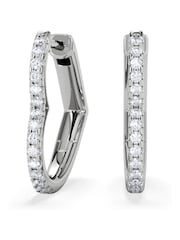 The Diamond Store White Lab Diamond Heart Hoop Earrings 0.22ct in 925 Silver - Image 2 of 5