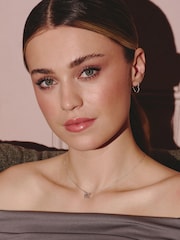 The Diamond Store White Lab Diamond Heart Hoop Earrings 0.22ct in 925 Silver - Image 4 of 5