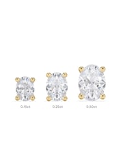 The Diamond Store White Naomi Oval Cut Lab Diamond Stud Earrings 0.30ct H/SI in 18k Gold Vermeil - Image 2 of 8