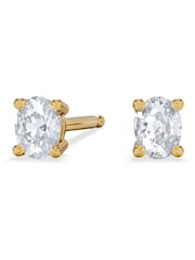 The Diamond Store White Naomi Oval Cut Lab Diamond Stud Earrings 0.30ct H/SI in 18k Gold Vermeil - Image 4 of 8