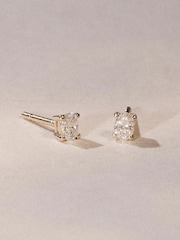 The Diamond Store White Naomi Oval Cut Lab Diamond Stud Earrings 0.30ct H/SI in 18k Gold Vermeil - Image 5 of 8