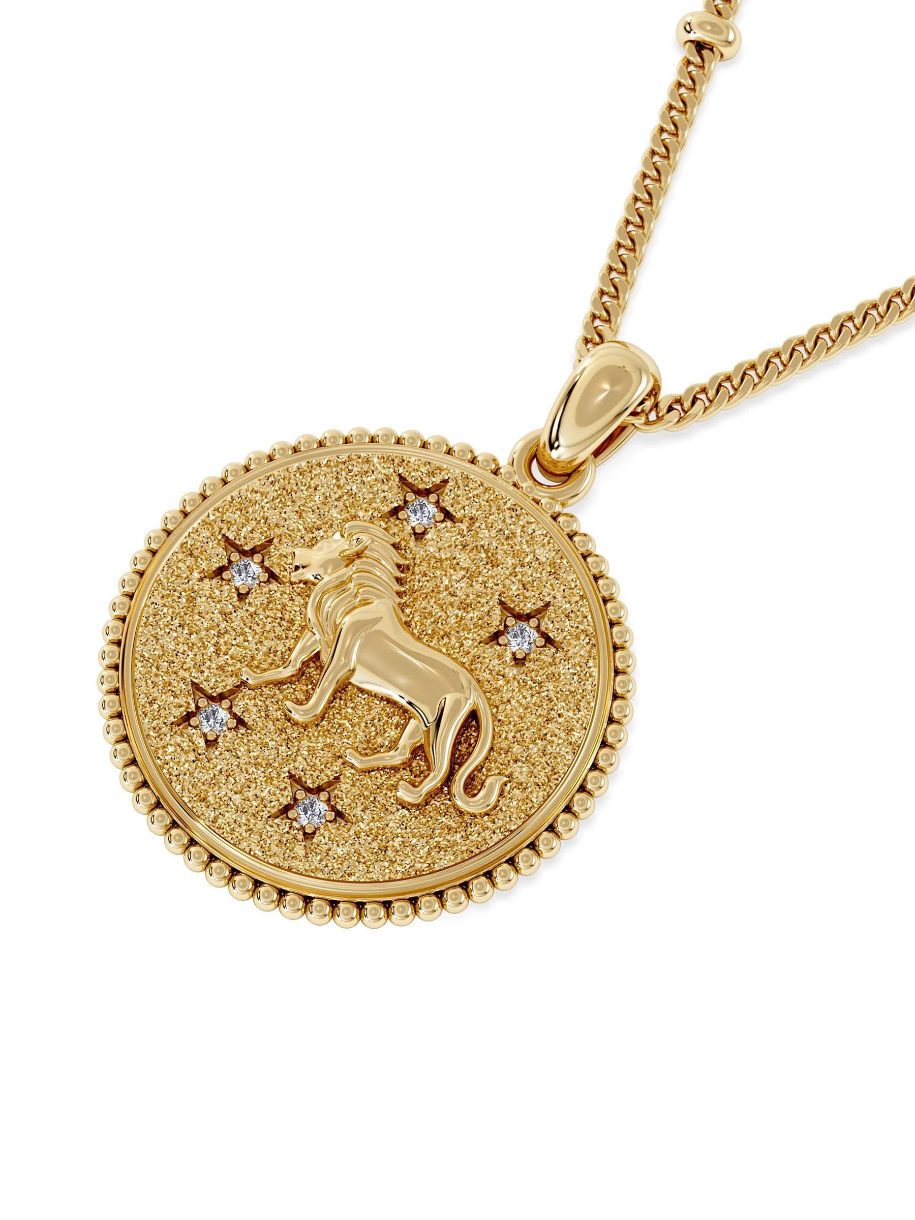 Buy The Diamond Store Leo Zodiac Medallion Necklace Lab Grown 0.02
