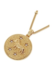 The Diamond Store Leo Zodiac Medallion Necklace Lab Grown 0.02ct in 18K Gold Vermeil - Image 2 of 3