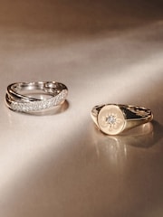 The Diamond Store White Crossover Set Lab Diamond Pave Ring 0.35ct in18K Gold Vermeil - Image 5 of 8