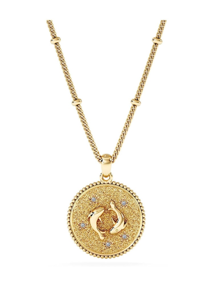 The Diamond Store Gold Zodiac Pisces Necklace Medallion Lab Grown 0.02ct in 18K Gold Vermeil - Image 1 of 3