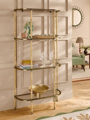 Nina Campbell Antique Brass Sagano Shelving Unit - Image 1 of 8