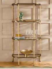 Nina Campbell Antique Brass Sagano Shelving Unit - Image 2 of 8