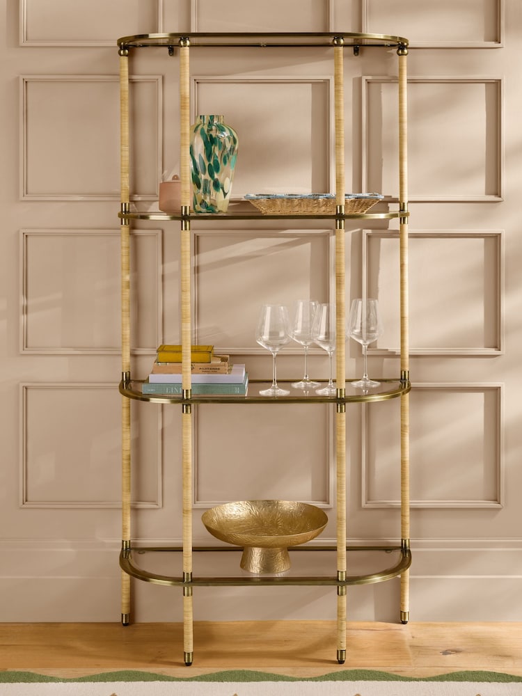 Nina Campbell Antique Brass Sagano Shelving Unit - Image 2 of 8 Nina Campbell Antique Brass Sagano Shelving Unit - Image 2 of 8