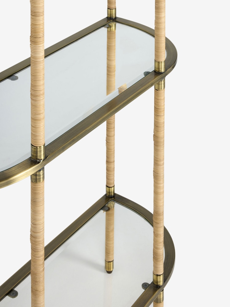 Nina Campbell Antique Brass Sagano Shelving Unit - Image 8 of 8 Nina Campbell Antique Brass Sagano Shelving Unit - Image 8 of 8