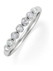 The Diamond Store White Orbit Half Band 0.15ct F/VS Round Cut Rubover Eternity Ring in Sterling Silver - Image 1 of 5