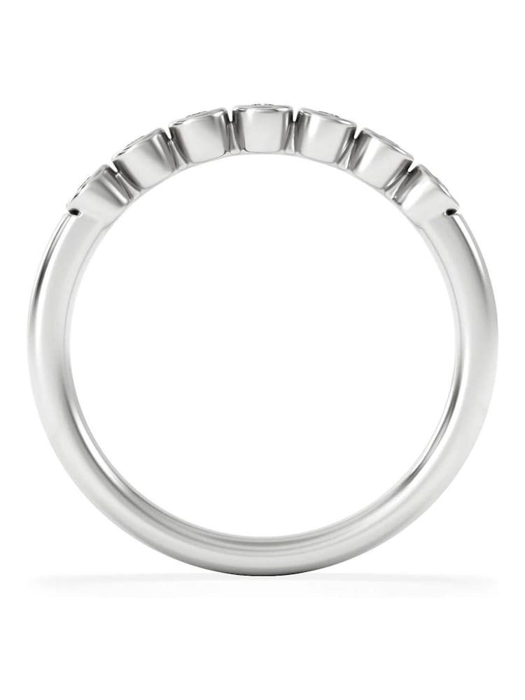 The Diamond Store White Orbit Half Band 0.15ct F/VS Round Cut Rubover Eternity Ring in Sterling Silver - Image 2 of 5