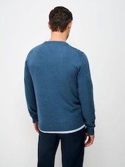 Crew Clothing Blue Cotton Crew Neck Jumper - Image 2 of 5