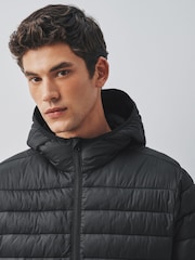 Black Lightweight Shower Resistant Quilted Jacket - Image 4 of 7
