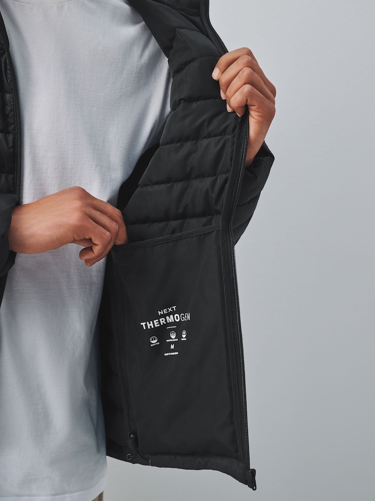 Black Lightweight Shower Resistant Quilted Jacket - Image 7 of 7 Black Lightweight Shower Resistant Quilted Jacket - Image 7 of 7