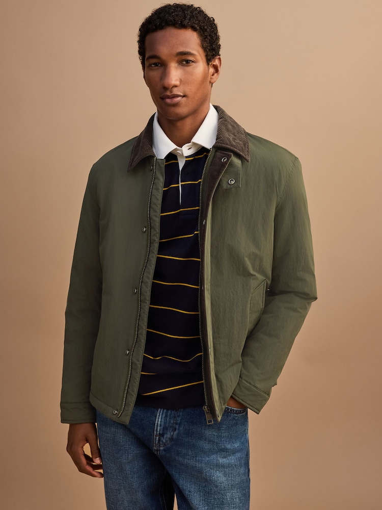 Khaki Green Shower Resistant Nylon Barn Jacket - Image 1 of 12